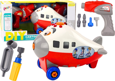 Samolot do skręcania LEAN Toys Czerwony (5905991018919)