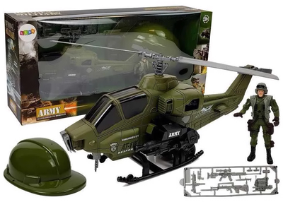 Ігровий військовий набір LEAN Toys Military Equipment 7877 Вертоліт + Шолом пілота з аксесуарами (5903802454680)