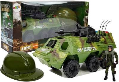 Zestaw wojskowy LEAN Toys Military Equipment 7878 Samochód + Kask żołnierza z akcesoriami (5903802454697)