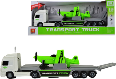 Autotransporter Maksik Friction Powered z samolotem na przyczepie 1:50 (6920178029334)