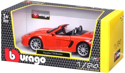 Metalowy model samochodu Bburago Porsche 718 Boxster 1:24 Pomarańczowy (4893993210879)