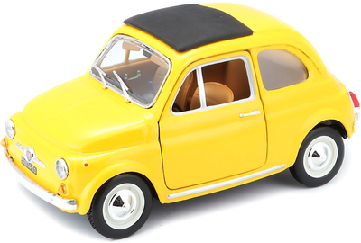 Metalowy model samochodu BBurago Fiat 500 F 1965 1:24 Żółty (4893993220984)