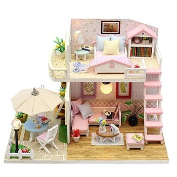 Румбокс Рожевий лофт DIY House Roombox Pink loft Інтер'єрний конструктор M033 з куполом