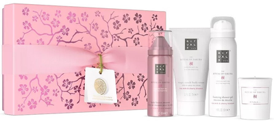Набор Rituals The Ritual Of Sakura Gift Set S Крем для тела 70 мл + Скраб для тела 70 мл + Гель для душа 50 мл + Ароматическая свеча 25 г (8719134184471) 
