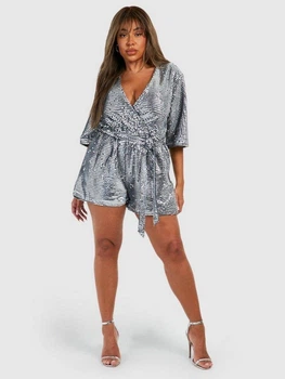 Комбинезон женский Boohoo GZZ68934 56 Серебристый (KAY2000001549650)