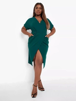 Платье летнее женское Boohoo PZZ09383 54 Темно-зеленое (KAY2000001549735)