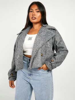 Куртка демисезонная удлиненная женская Boohoo GZZ70489 44 Серая (KAY2000001551080)