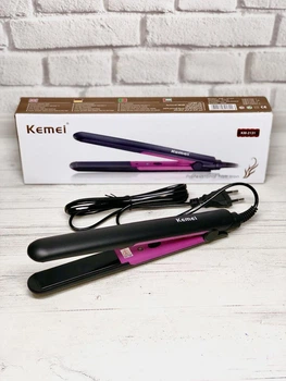 Утюжок Kemei KM-2131 черный с малиновым