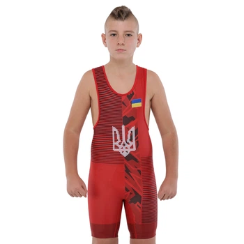 Трико для борьбы детское Ukraine SP-Sport 6604 размер 2XS (153-157см) Red