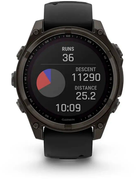 Смарт-часы Garmin fenix 8 47mm Solar Sapphire Carbon Grey DLC titanium with Black and Pebble Grey Silicone Band (010-02906-11) 