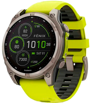 Смарт-часы Garmin fenix 8 47mm Solar Sapphire Titanium with Amp Yellow and Graphite Silicone Band (010-02906-21)