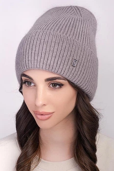Шапка женская Flirt Марианна 54-56 ангора на флисе Серый