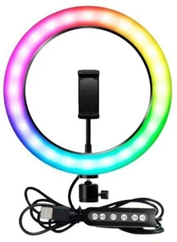 Кольцевая LED лампа RGB MJ26 (1 крепление) (управление на проводе)