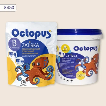 Двокомпонентна епоксидна затирка фуга для плитки і мозаїки ТМ "OCTOPUS", колір шампань 1,25 кг.