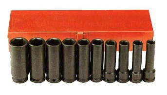 Набор головок 1/2" 6-гр. глубоких ударных дюймовых 10 пр. (3/8" - 15/16") Force 4107S F