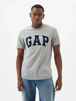 Футболка хлопковая длинная мужская Gap 855769 S Серая (500116675869)