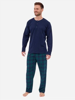 Піжама (кофта + штани) чоловіча бавовняна Cornette Mens sleepwear Owen 458-266 B24 M Синій/Темно-зелений (2000985291859)