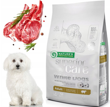 Sucha karma dla psów Nature's Protection Superior Care White Dogs Adult Small and Mini Breeds z jagnięciną 1.5 kg (4771317456632)