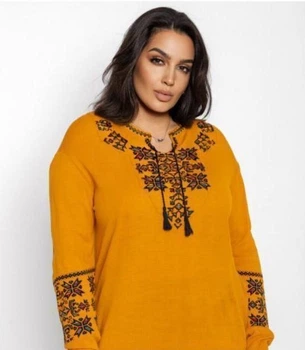 Жіночий джемпер вишиванка Писанка 2XL-4XL (52-60) Жовтий