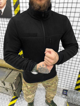 Тактическая кофта флисовая с креплением для шевронов Polartec Tactical Fleece Black XXXL