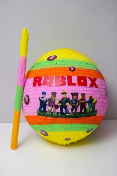 Піньята ROBLOX рожева кругла 45 см + біта
