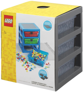 Стеллаж для хранения конструктора LEGO с шухлядами Серый (5006608)