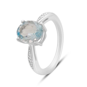Серебряное кольцо с натуральным топазом 3.182ct, вес изделия 2,87 гр (2171638)