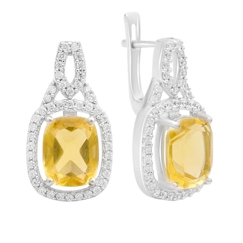 Серебряные серьги с цитрином nano 6.362ct (2170488)