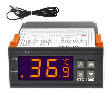 Терморегулятор термостат цифровой STC-1000 220В 10А с высокоточным датчиком 2 реле