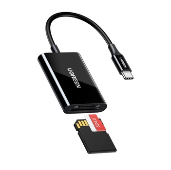 Картрідер 2 in 1 UGREEN CM265 USB-C Card Reader SD3.0, TF 2TB 170МБ/с для iPhone 15 Pro Max iPad Pro MacBook Pro/Air Samsung Galaxy Android 15см Black