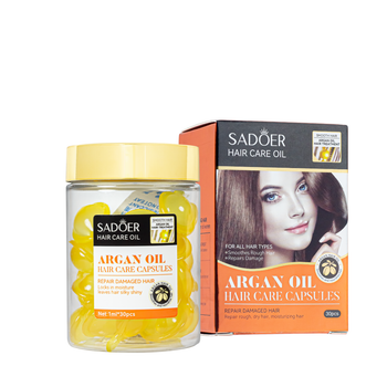 Капсулы для поврежденных волос витаминные с аргановым маслом Sadoer Hair Care Oil 30шт