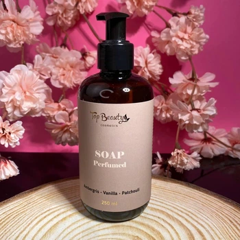 Парфумоване рідке мило для рук та тіла Top Beauty Soap Rerfumed 250 мл Амбра-Ваніль-Пачулі