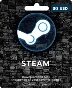 Подарункова карта Steam на 30 доларів США тільки для USD