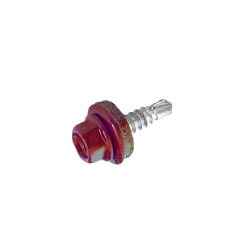 Саморез для кровли со сверлом 4,8х35 RAL8004 для дерева max=2 TEX-HF цинк (50шт.) [9T62P0009T6RAL8004] Metalvis
