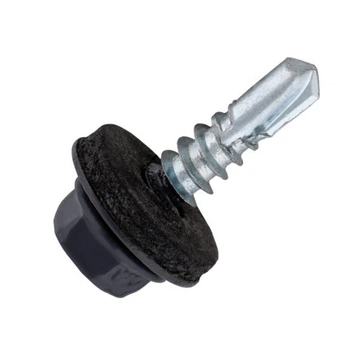 Саморез для кровли со сверлом 4,8х70 RAL7024 для дерева max=2 TEX-HF цинк (50шт.) [9T62P09T9RAL702400] Metalvis