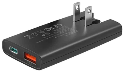 Мережевий зарядний пристрій CHOETECH 65W GaN USB-C + USB-A Ultra thin Чорний (PD6011-EU-BK)