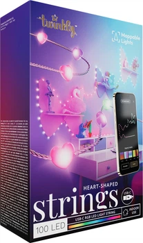 Світлодіодна Smart LED гірлянда Twinkly Candies Heart RGB 100 IP20 6 м USB-C кабель Прозорий (TWKH100RGB-T)