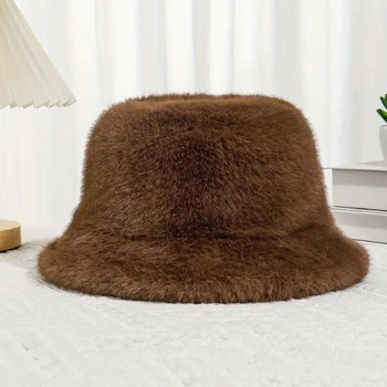 Панама меховаятёплая коричневая OneSize