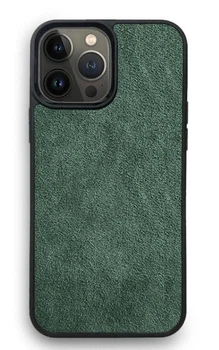 Чохол із преміальної Алькантари для iPhone 12 Pro зелений with MagSafe