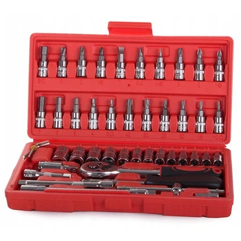Набор инструментов Socket Wrench Set 46 в 1 в пластиковом кейсе