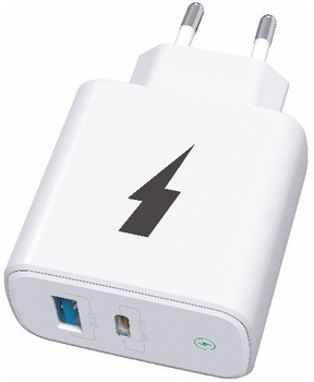 Мережевий зарядний пристрій Winner Group USB-C + USB-A QC PD 38 Вт White (8591194098987)