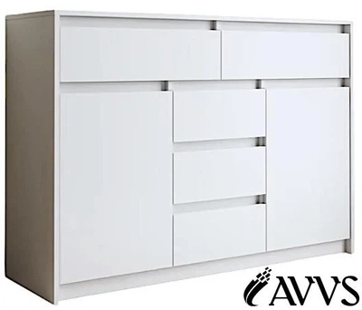 Комод AVVS tech с выдвижными ящиками 127х91х40 Белый