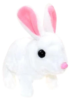 Інтерактивна м'яка іграшка кролик на батарейках з аксесуарами Plush Pit Білий