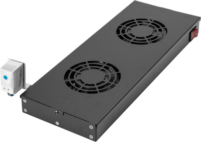 Sufitowa jednostka chłodząca do szaf serwerowych Digitus 2 x Fans Black (DN-19 FAN-2-HO-SW)