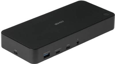 Stacja dokująca Lindy DST-Pro Universal USB Type-C - USB x3, USB Type-C x2, HDMI x3, DP x2, RJ-45, 3.5 mm Black (4002888433662)