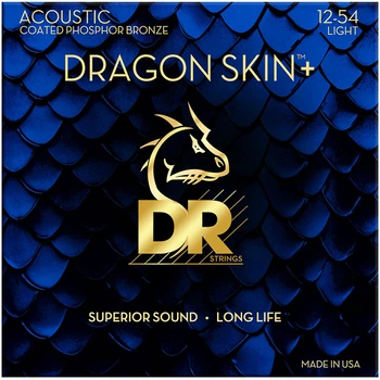 Струны для акустической гитары DR Strings Dragon Skin+ Acoustic Phosphor Bronze - Light (12-54)