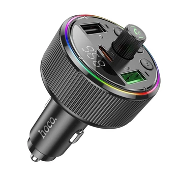 FM модулятор трансмітер Hoco E82 Bluetooth USB/Type-C автомобільний зарядний пристрій зі швидкою зарядкою