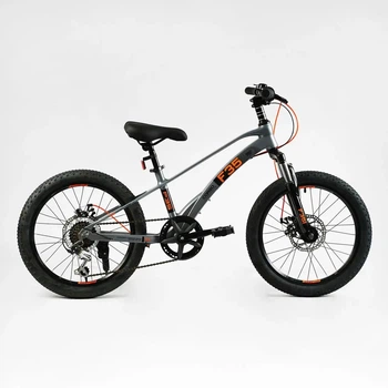 Детский спортивный велосипед 20 дюймов Corso «F35» MG-20415 магниевая рама, Shimano Revoshift 7 скоростей серый