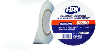 Широкая изоляционная лента HPX 52300 ПВХ 50 мм х 20 м, толщина 0.12 мм Белая (IW5020)