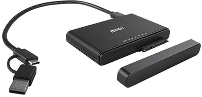 Kieszeń zewnętrzna Lindy USB 3.2 Type-C to M.2 NVMe &SATA SSD Black (4002888433594)